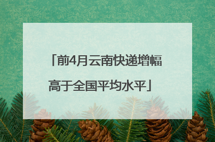 前4月云南快递增幅高于全国平均水平